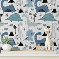 Cute Blue Dinosaur moderne Enfants Motif