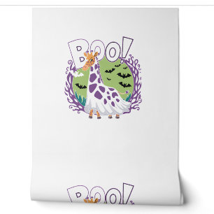Papier Peint Cute Giraffe Boo Ghost Costume d'Halloween Zoo Lov