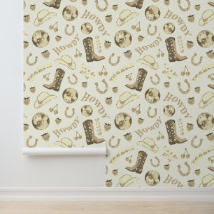 Papier Peint Cute Girl Gold Beige Disco Cowgirl Aesthétique