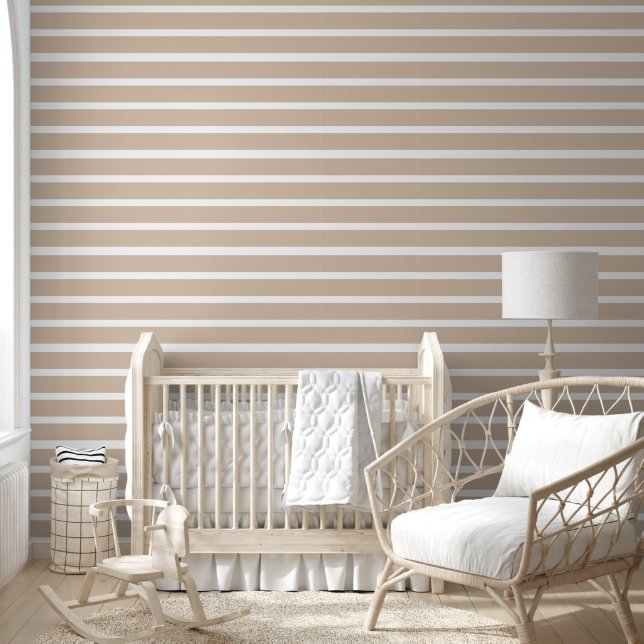 Papier Peint Cute ivoire blanc rayures bébé pépinière (Enfants)