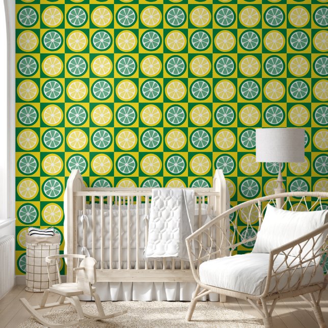 Papier Peint Cute Lemon Fruit Motif Enfants Salle de nurserie (Enfants)