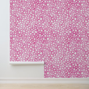 Papier Peint Cute Motif de Cheetah rose et blanc
