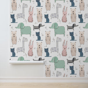 Papier Peint Cute Pastel Baby Motif animal