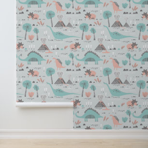 Papier Peint Cute Pastel Dinosaur Motif
