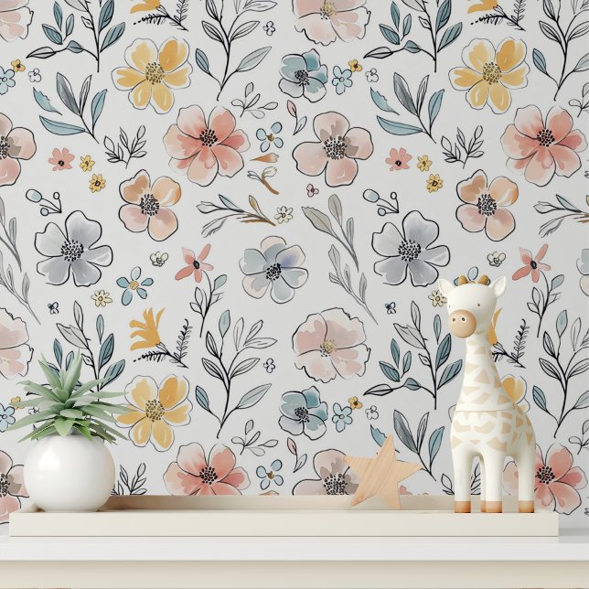 Papier Peint Cute Pastel Floral Motif (Créateur téléchargé)