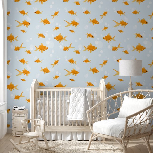 Papier Peint Cute poisson d'or nager dans l'eau Neutre genre (Enfants)