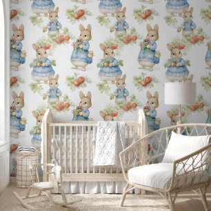 Papier Peint Cute Rabbit Plante de fraise Nourriture Peel & Bât