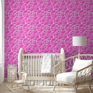 Papier Peint Cute rose vache taches filles pépinière