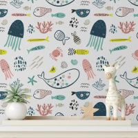 Cute Sea Créations Poissons Baleines Enfants Motif