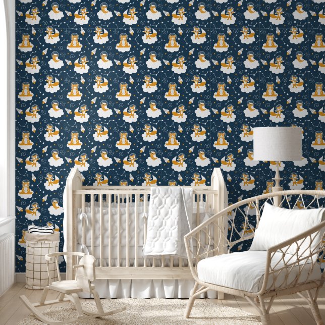 Papier Peint Cute Space Animals Baby's Nursery (Enfants)