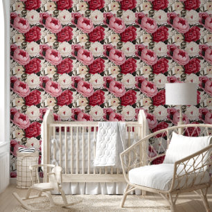 Papier Peint Cute Vibrant Peonies rose Chic Fond d'écran floral