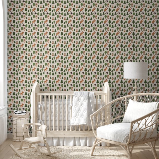 Papier Peint Cute Woodland Forest Animaux Enfants Nursery Room (Enfants)