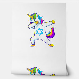 Papier Peint Dabbing Unicorn Hanoukka Danses juives Chanukah K