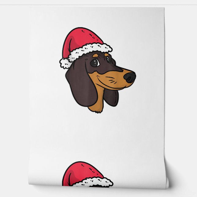 Papier Peint Dachshund Weiner Chien Père Noël Noël (Déroulement)
