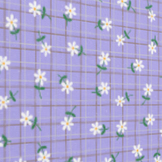 Papier Peint Daisies on Purple Plaid (small scale)