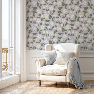 Papier Peint Daisy Floral Grandmillennial Douce Pâle Lilas