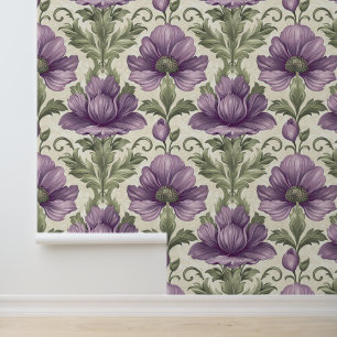 Papier Peint Damas texture luxueuse de violet de fleurs d'alto