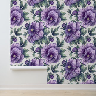 Papier Peint Damas texture luxueuse de violet de fleurs d'alto