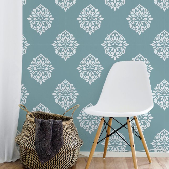 Papier Peint Damask Ambience Pewer Blue (Créateur téléchargé)
