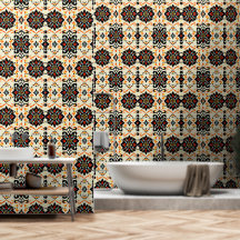 Papier Peint Damassé d'Art Populaire Vibrant