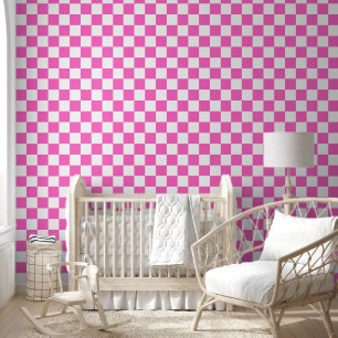 Papier Peint Damier rose visuel classique