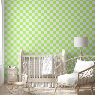 Papier Peint Damier vert citron visuel classique