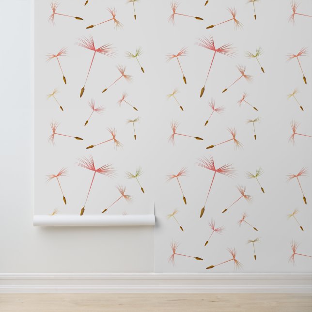 Papier Peint Dandelions Flying Graines Couleur blanche personna (Application)
