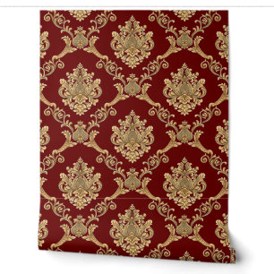 Papier peint de créateur damassé belge or sur fond