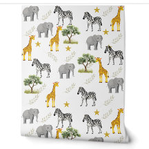 Papier peint de la Pépinière Safari - Giraffes, Zè