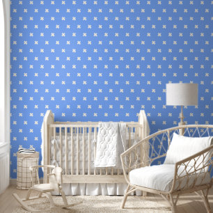 Papier peint de motif croix bleu-blanc frais