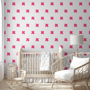 Papier peint de motif rose-blanc-croix frais