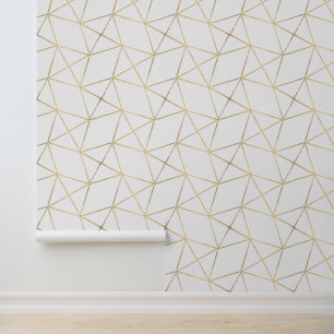 Papier Peint Déco Simple Géométrique Moderne Classique Blanc Et