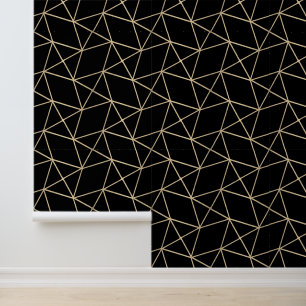 Papier Peint Déco Simple Géométrique Moderne Classique Noir Et