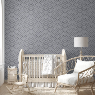 Papier Peint Décor à la mode Marine bleu gris motif géométrique