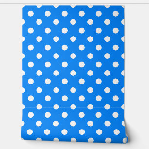 Papier Peint Décor bleu blanc Pois Motif