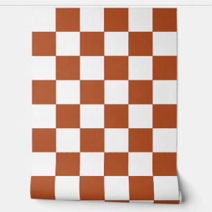Papier Peint Décor Brown blanc À damiers chèque