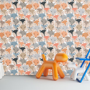 Papier Peint Décor de la pouponnière de renard de forêt mignonn