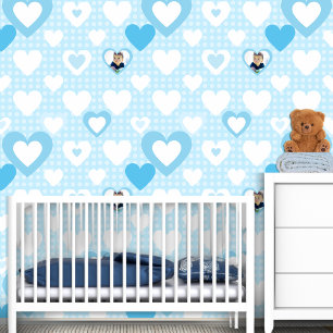 Papier Peint Décor de photo de bébé personnalisé bleu