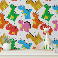 Décoration de chambre d'enfants dinosaure colorée