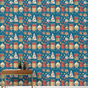 Papier Peint Décorations de Noël colorées Festive