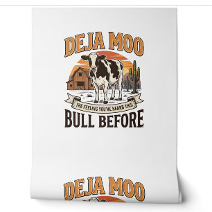 Papier Peint Deja Moo Funny Cow Western Vintage Shirt Design_1