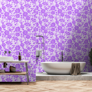 Papier Peint Dentelle florale mignonne violet