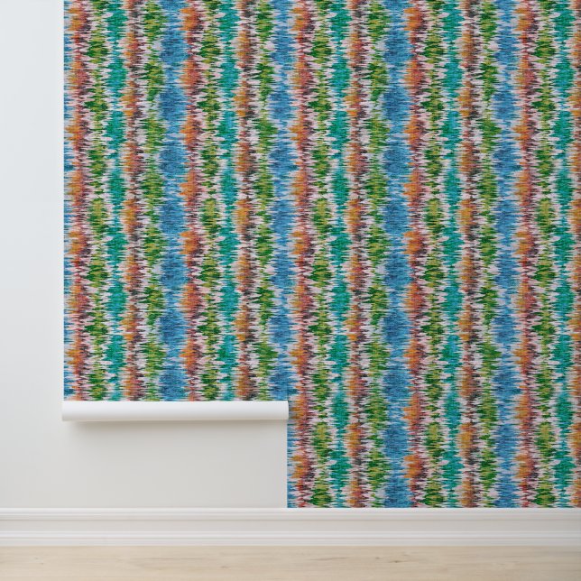 Papier Peint Design abstrait rétro dans le style Ikat. (Application)