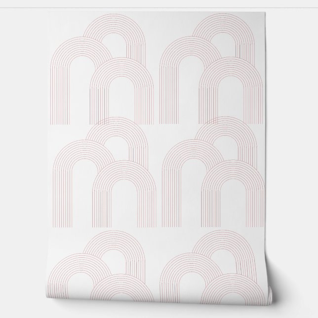 Papier Peint Design d'arc simple blanc et rose (Déroulement)