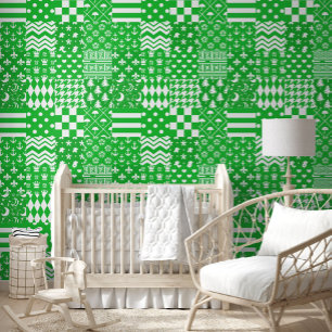 Papier Peint Design de maquette Motif mixte blanc vert