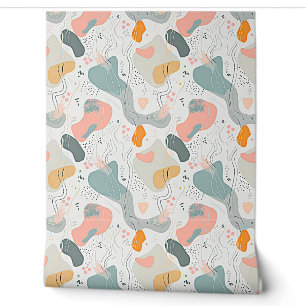 Papier Peint Design de style Motif Memphis, dossier blanc