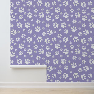 Papier Peint Design Empreinte de patte blanc