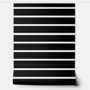 Papier Peint Design en bandes noir et blanc