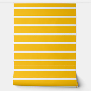 Papier Peint Design en rayures jaune et blanc