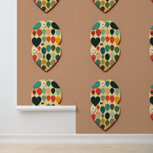 Papier Peint Design Motif de coeur et de ballon coloré